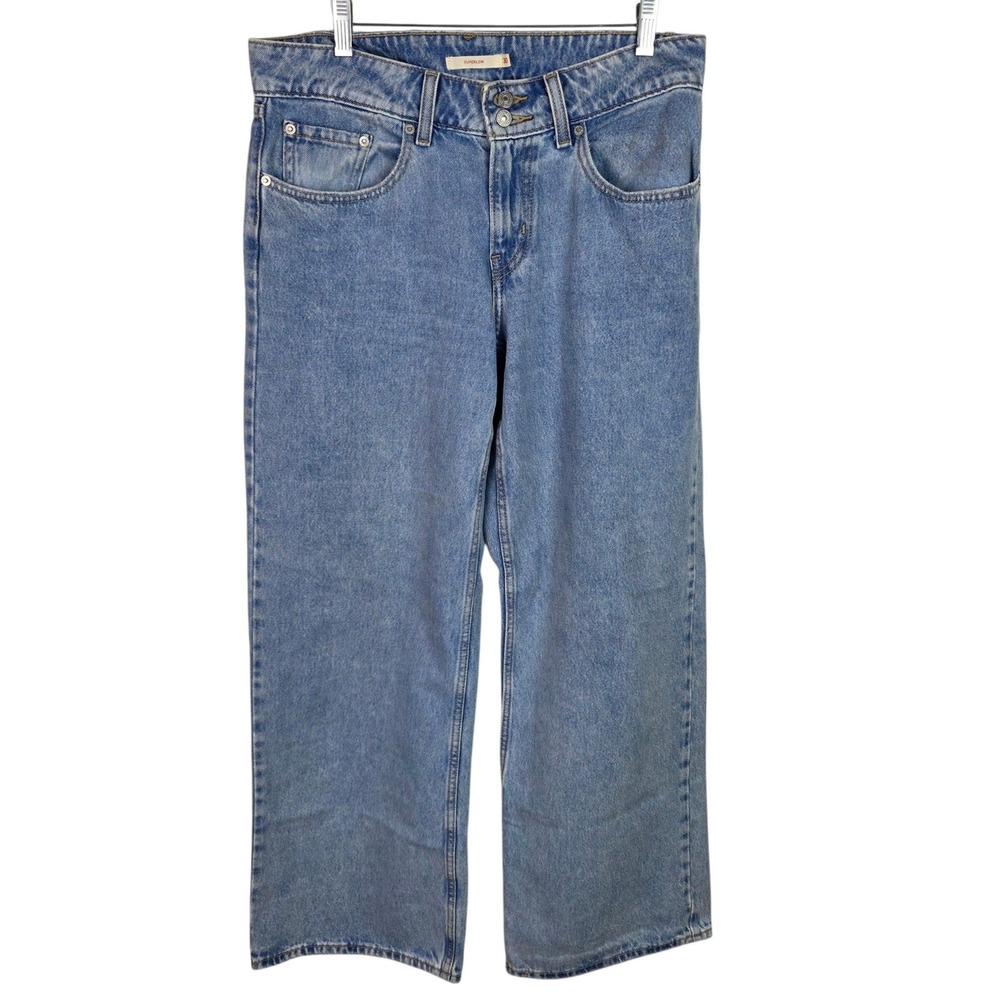 Levi's Superlow Wide Leg Jeans Women 30 Blue Good Y2K Low Rise Denim